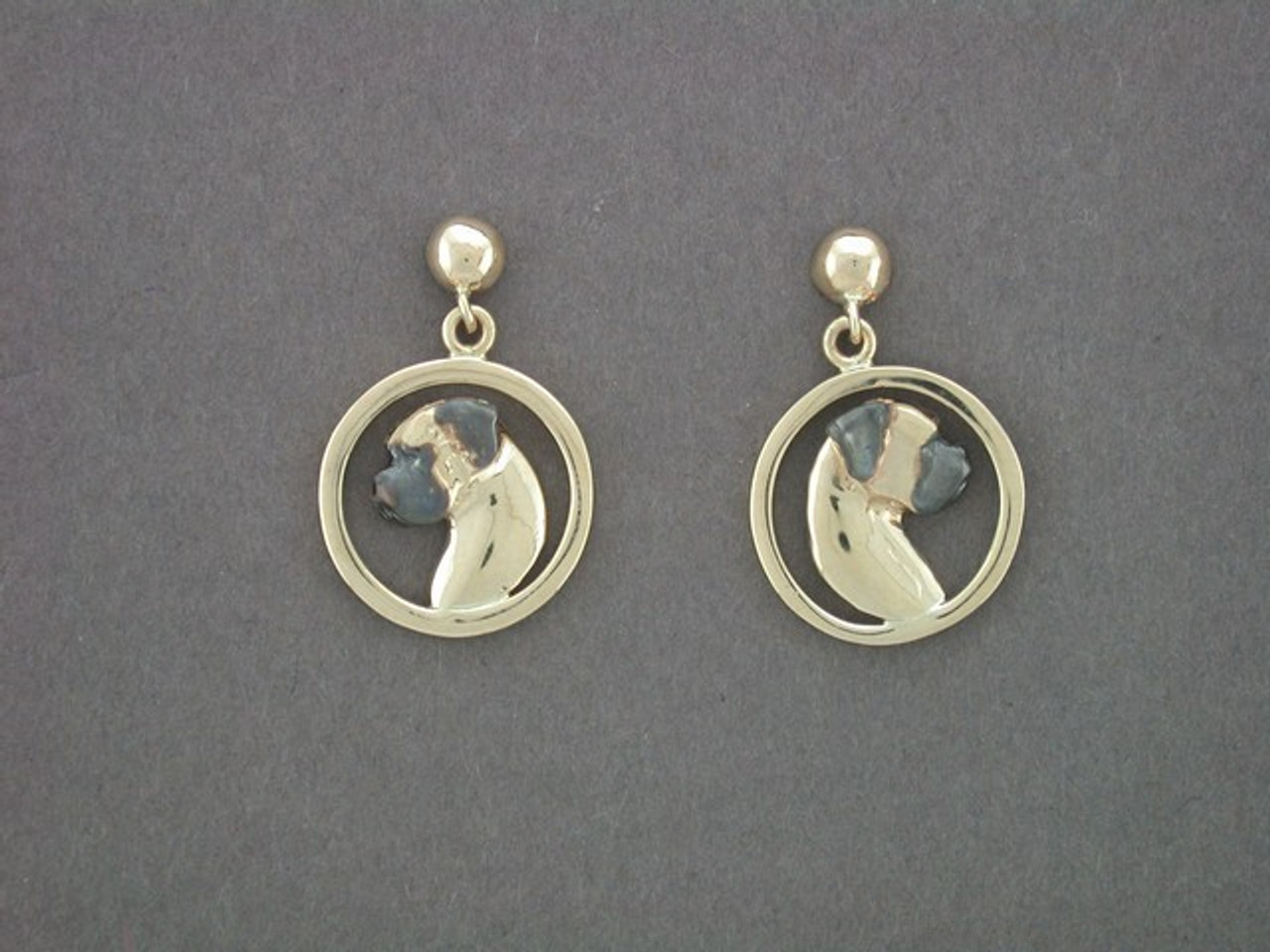 Earrings Round Sm With Bullmastiff