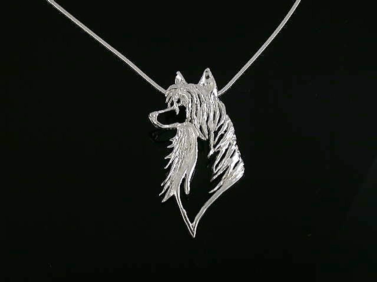 Chinese Crested Head Cutout Lrg Pendant