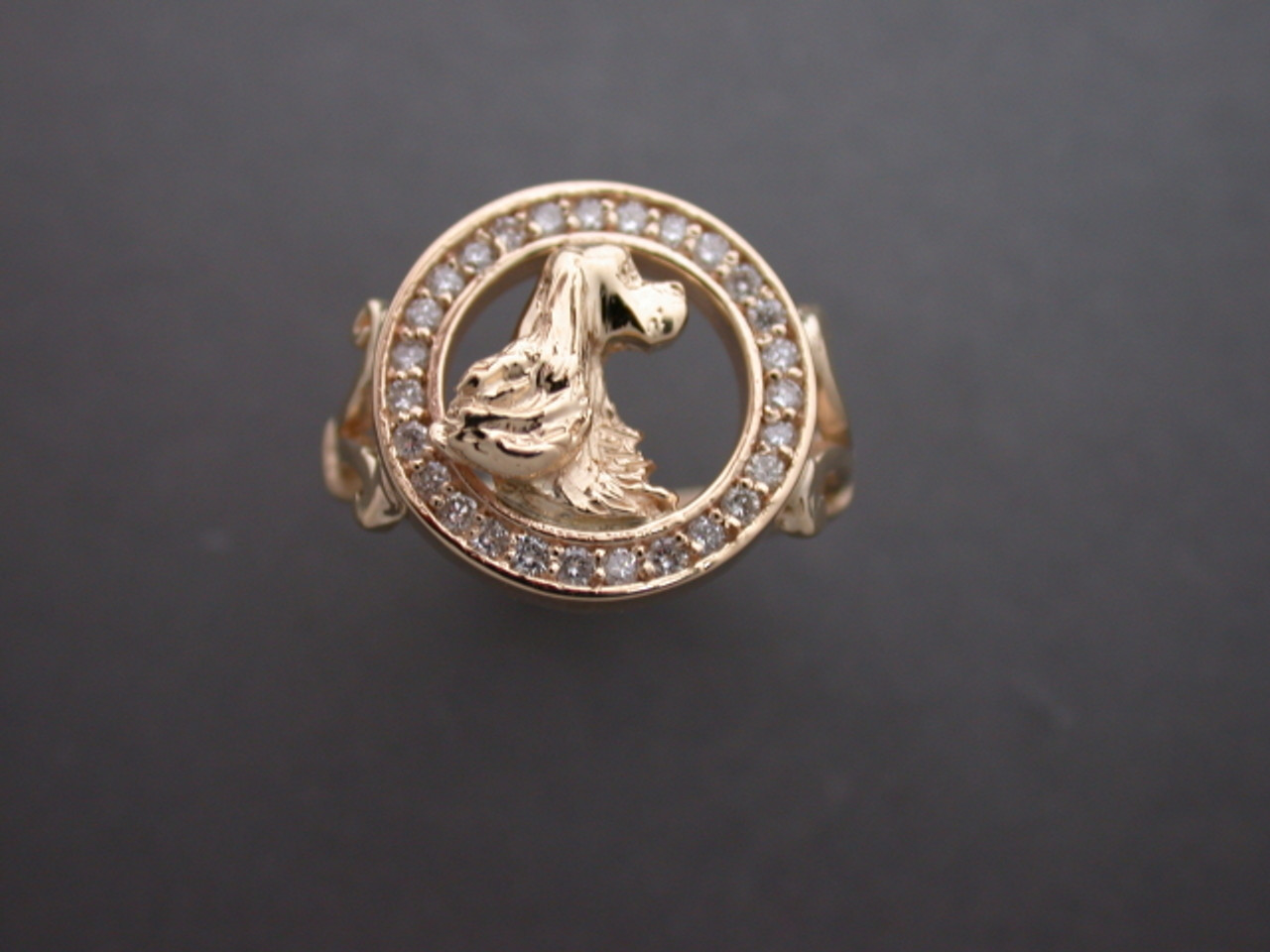 Ring Cocker Spaniel Ring Head In Sm Cir Diamond 991