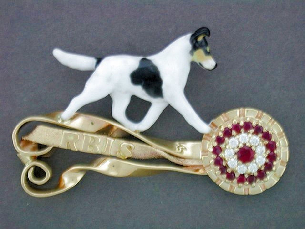 Rosette With Collie Smooth Pendant