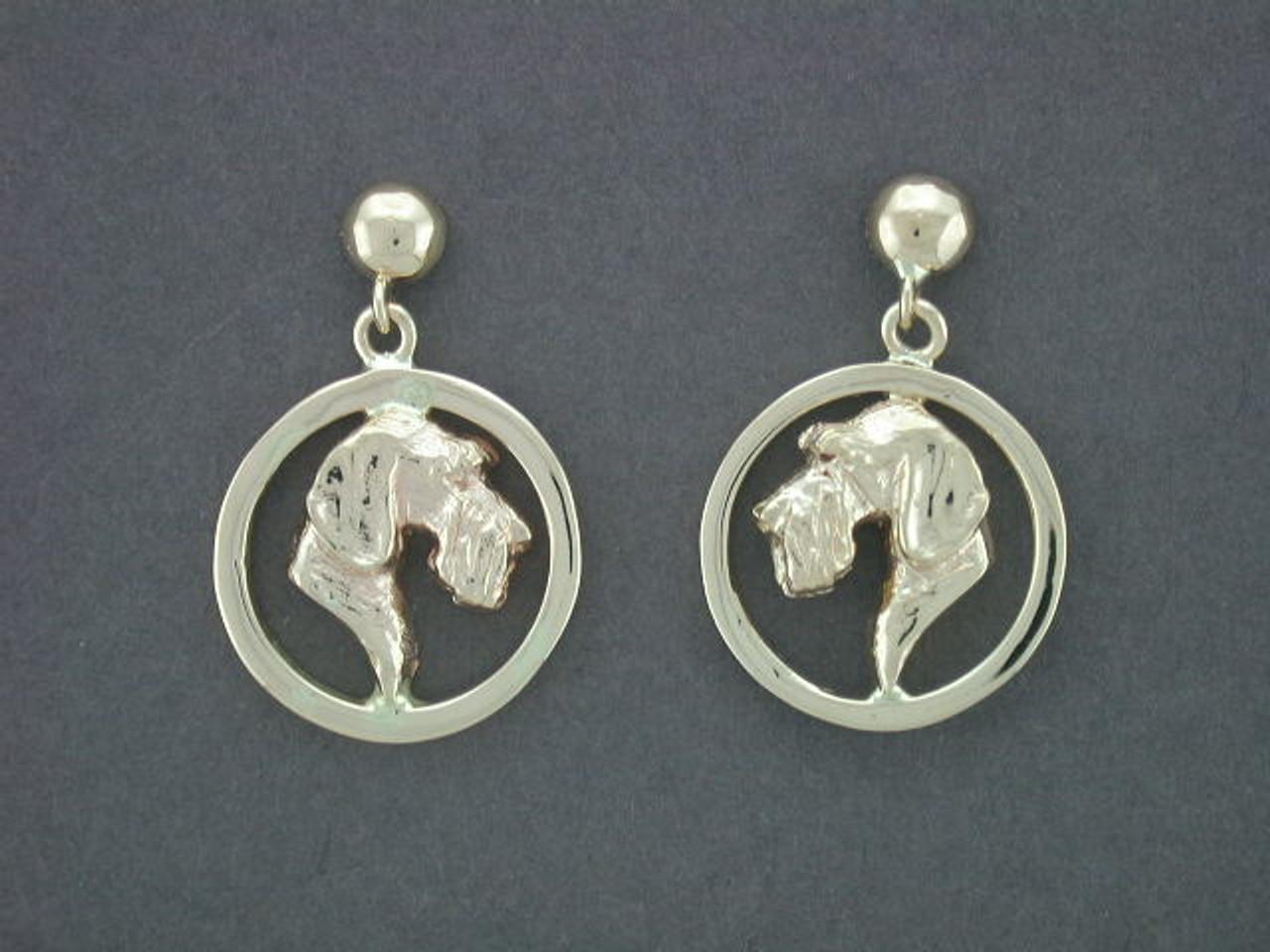 Earrings Round Sm With Dachshund