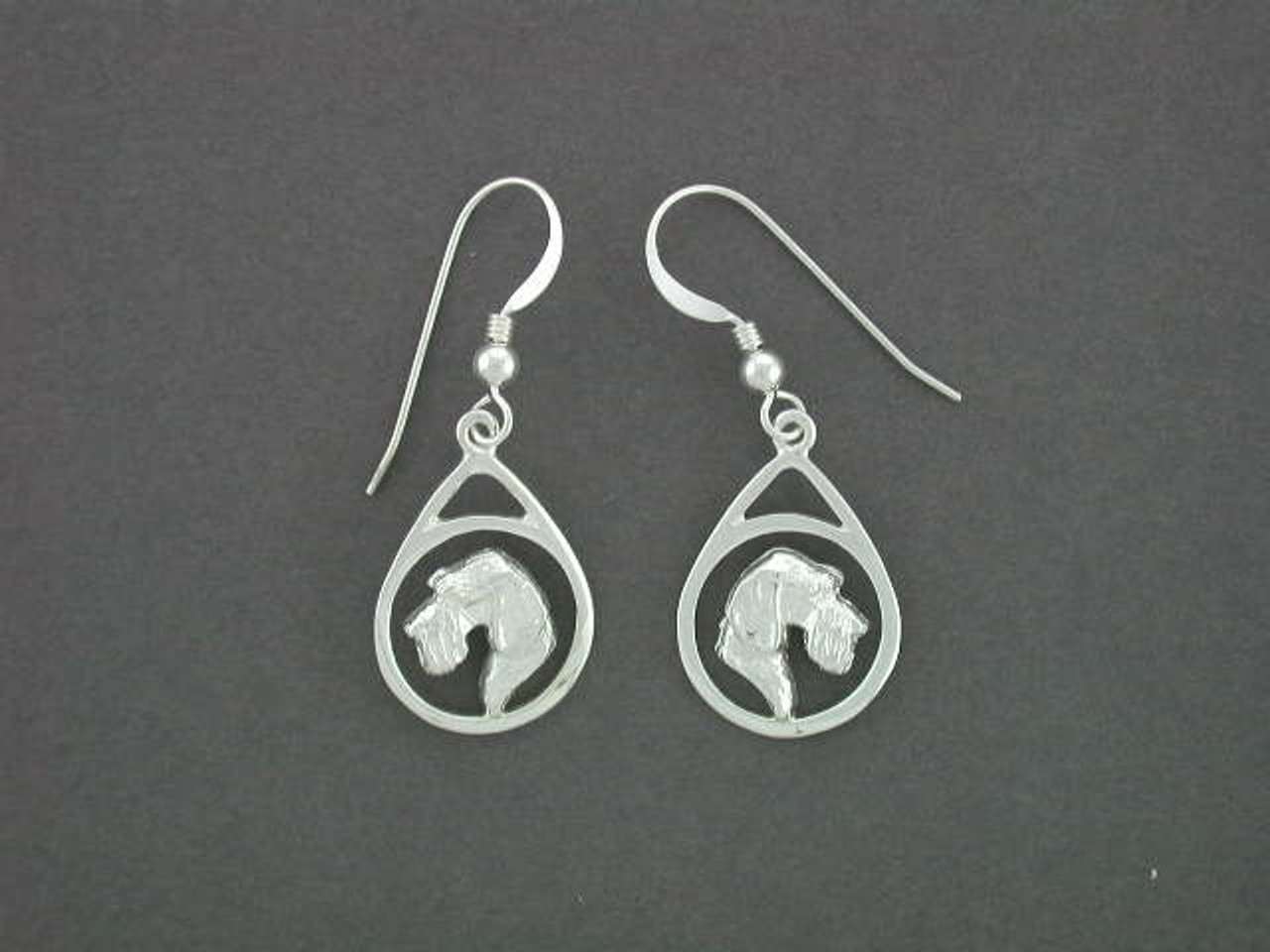 Earrings Tear Drop With Dachshund Wire Head