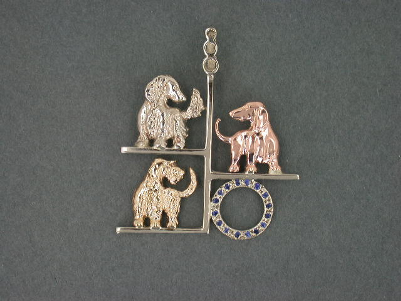 Frame 3 Bar W Dachshund Pendant