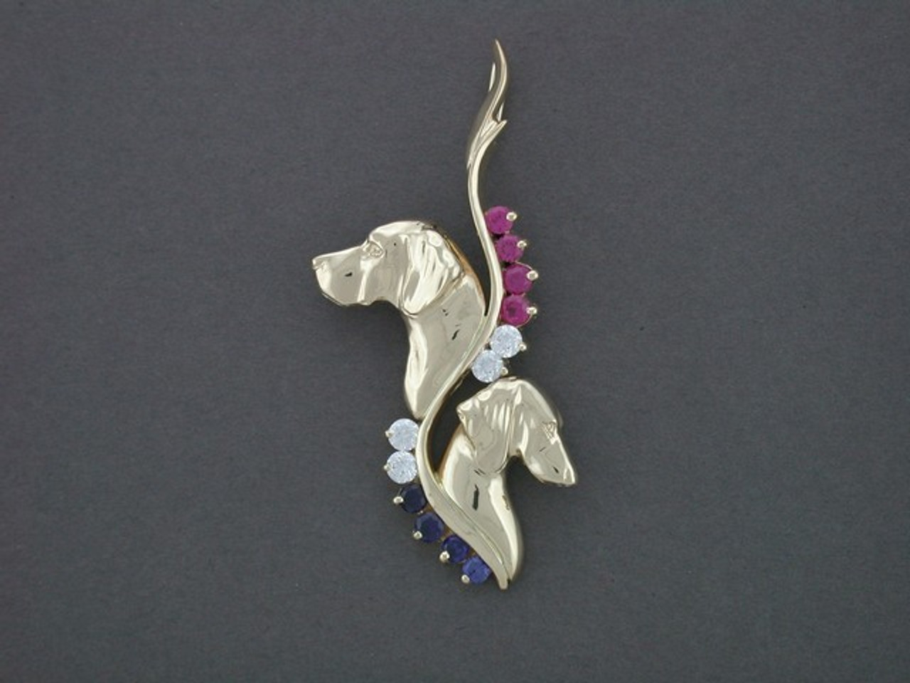 Frame Snake Lrg Stone 2 Side With German Shorthair Pointer And Dachshund Pendant