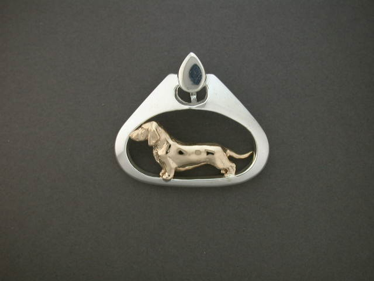 Frame Tear Drop Flat With Dachshund Pendant