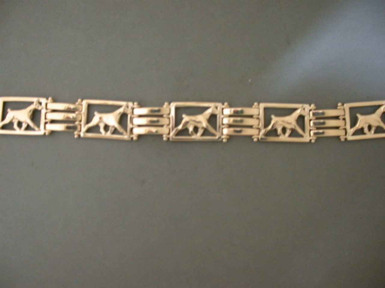 Bracelet Rectangular 3 Bar With Doberman