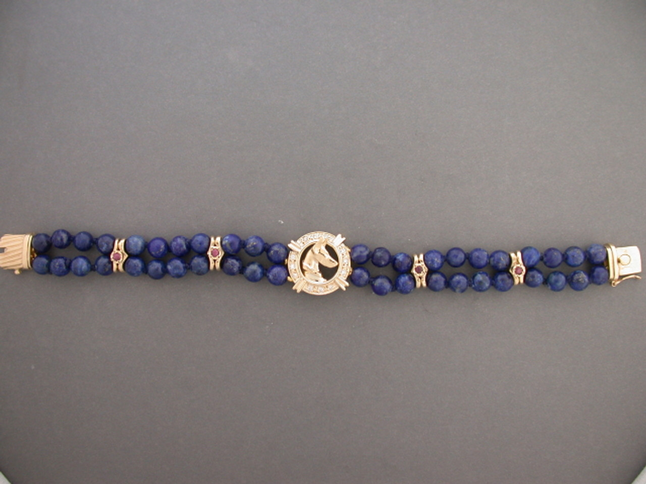 Bracelet Stone Blue Lapiz & Doberman