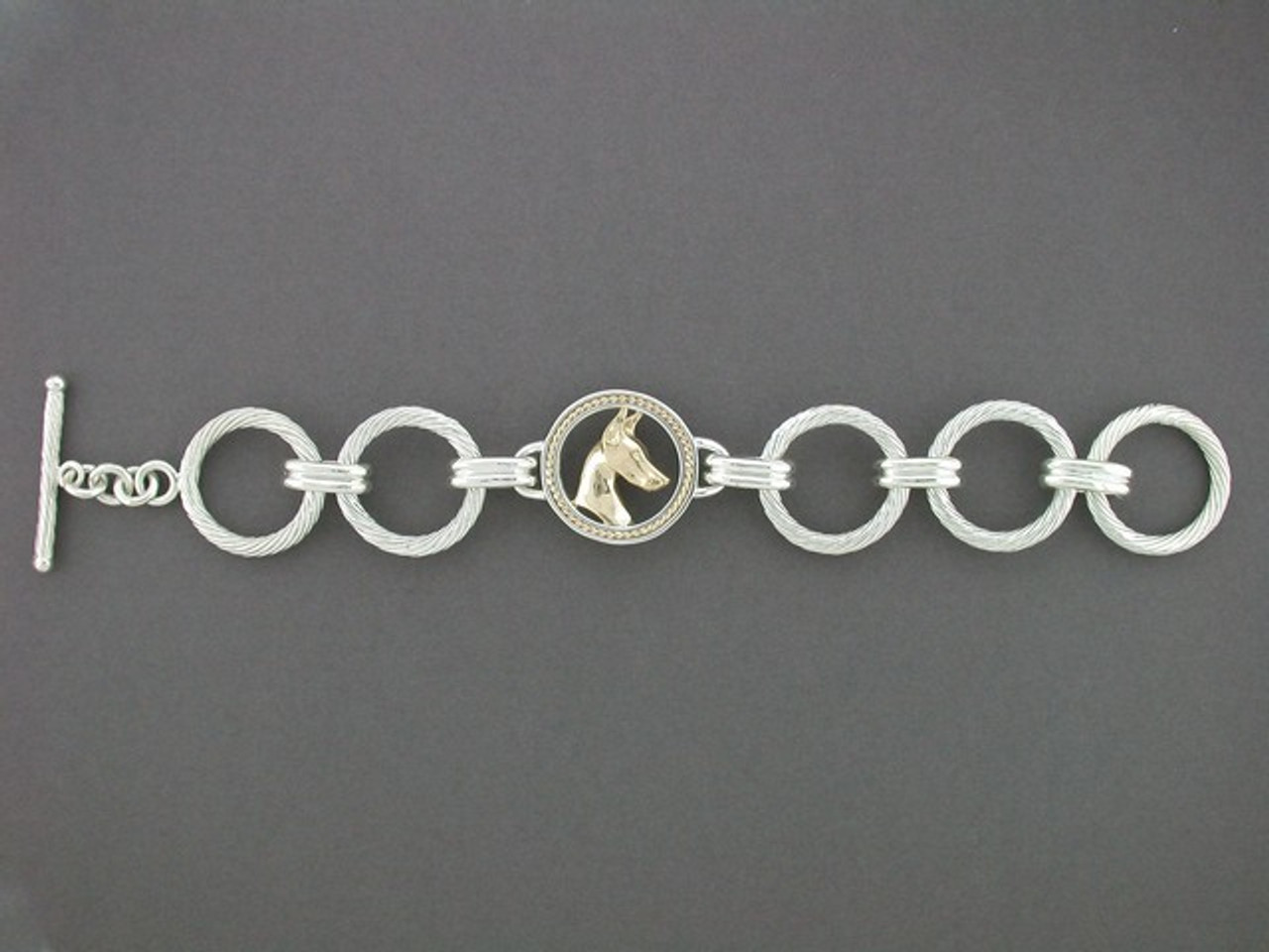Bracelet Twisted Rope Circle Large With Doberman