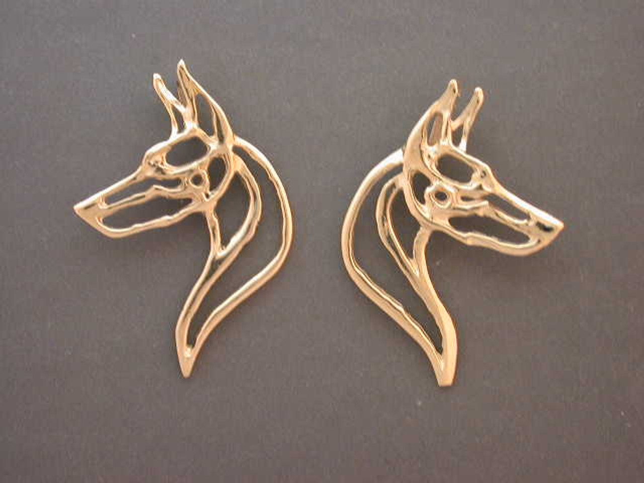 Doberman Head Earrings Cutout Med L&R Pendant