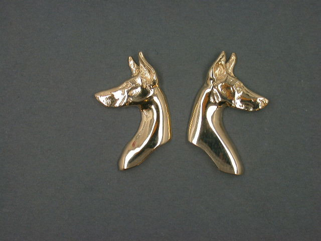 Doberman Head First Type L & R Earrings