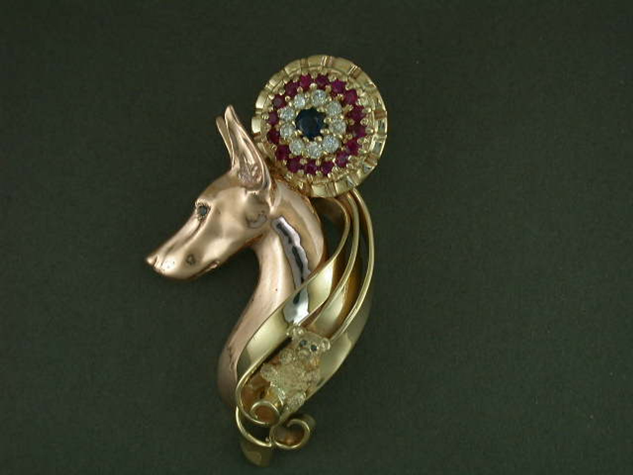 Rosette With Doberman 2264 Pendant