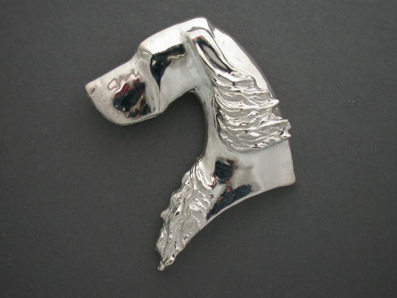 English Setter Head X Lrg L Silver Pendant