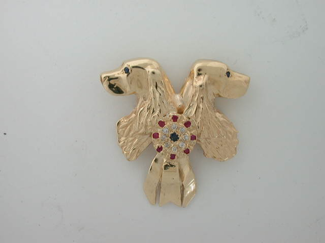 English Springer Spaniel Head L & R W Rosette 496 Pendant