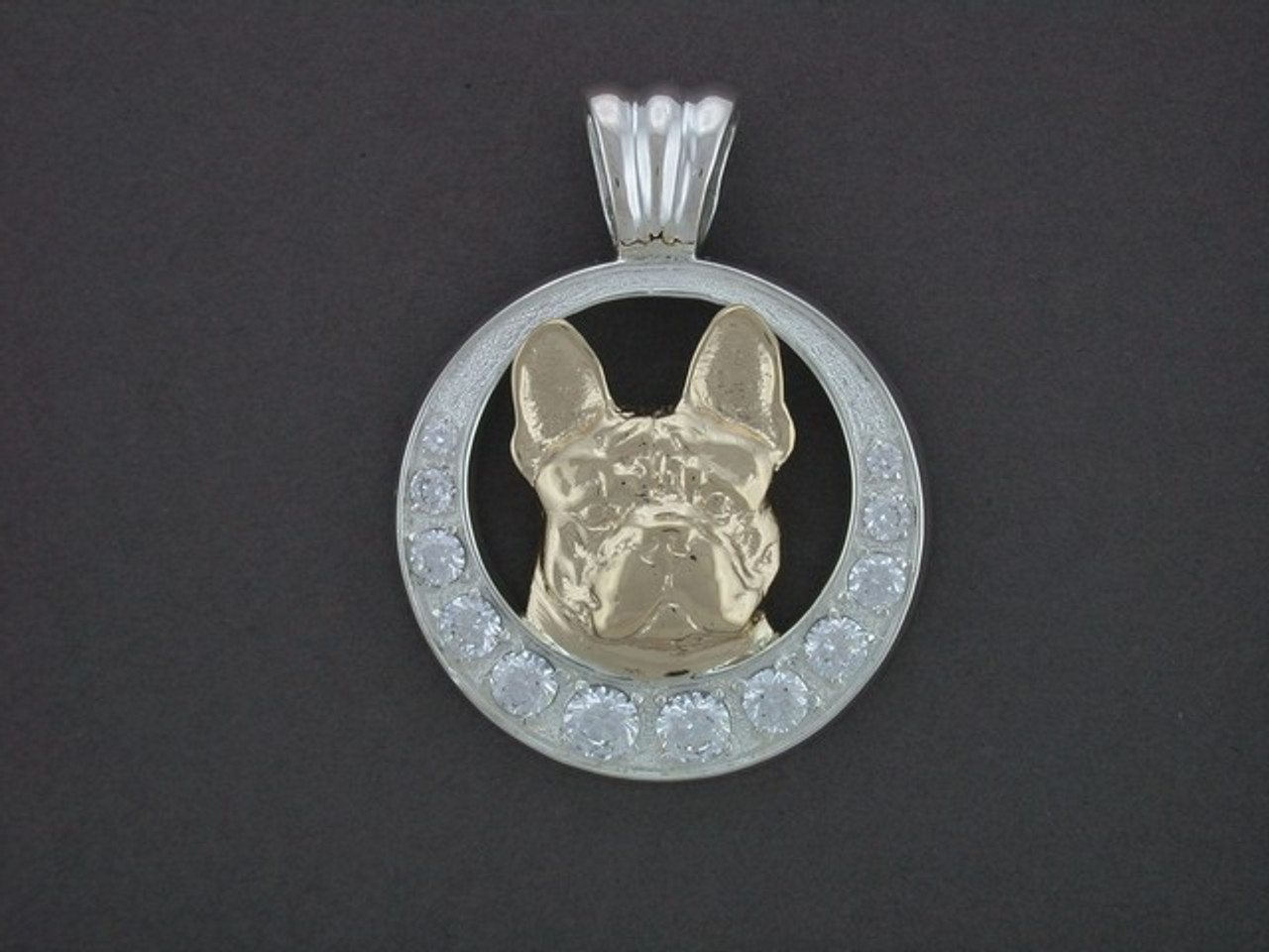 Frame Circle 12 Holes With French Bulldog Pendant