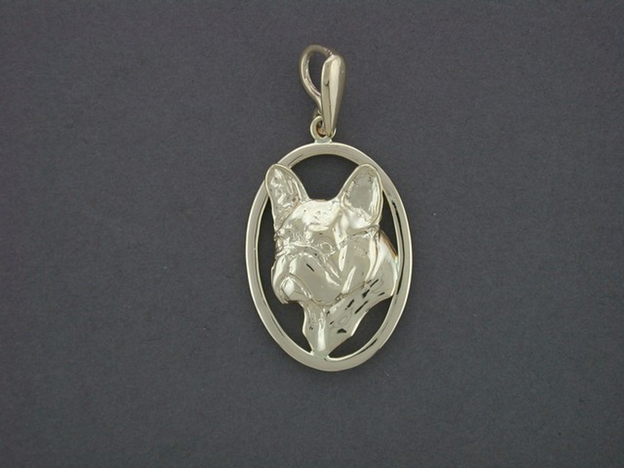 Frame Five Five Oval With French Bulldog Pendant