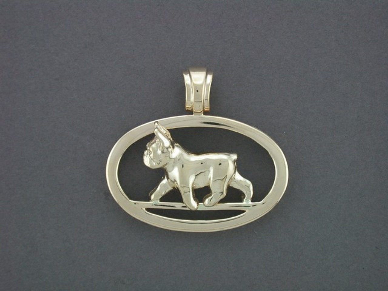 Frame Oval Slim With French Bulldog Pendant