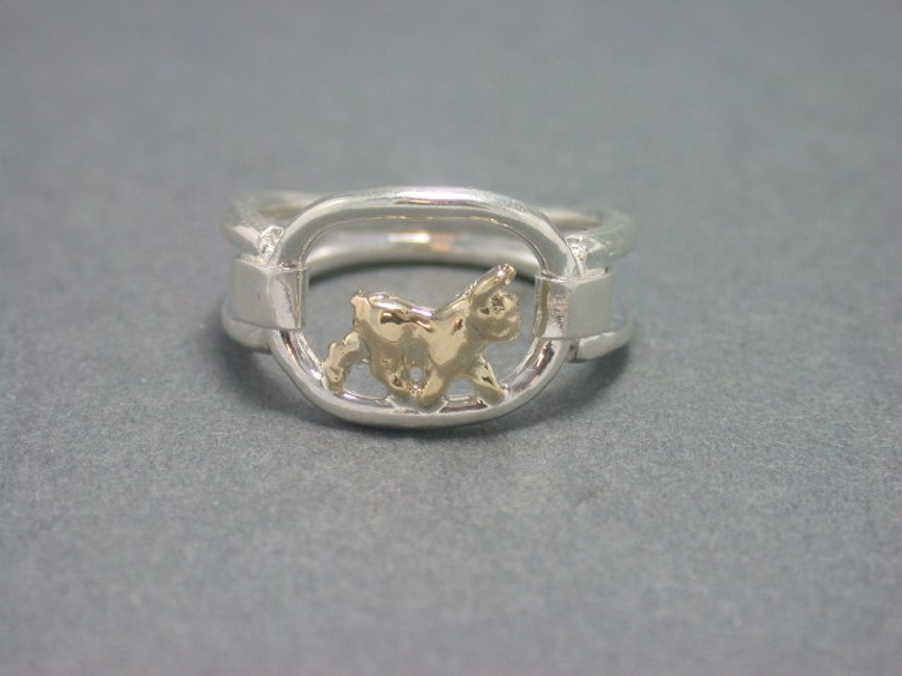 Ring Dbl Bar W French Bulldog