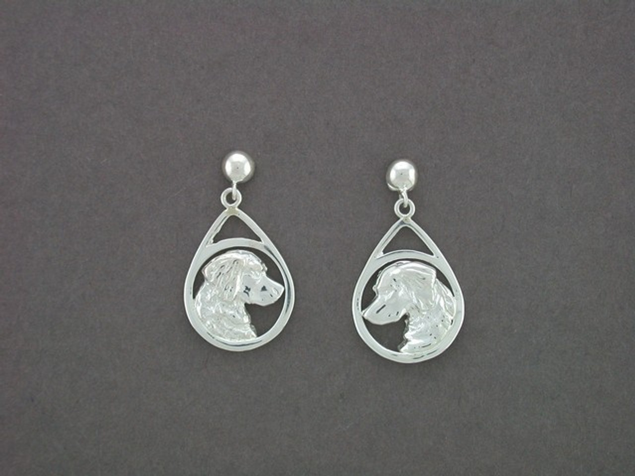 Earrings Tear Drop With Golden Retriever