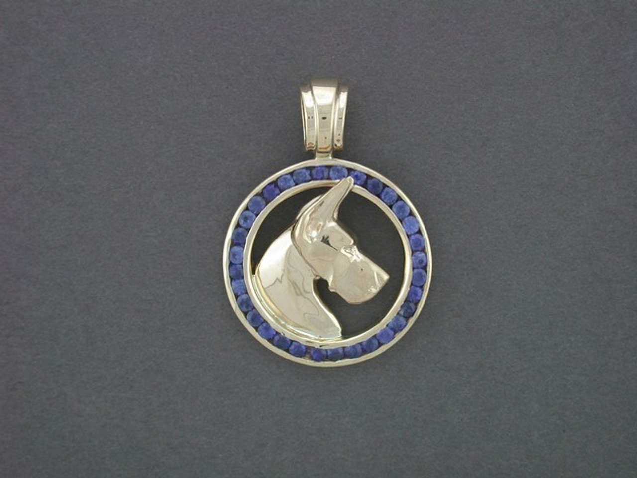 Frame Circle For Stone With Great Dane Pendant