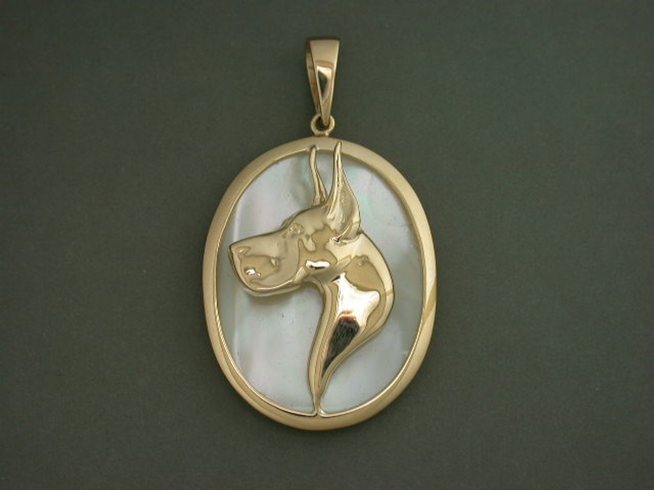 Frame Oval Bezel W Great Dane Pendant