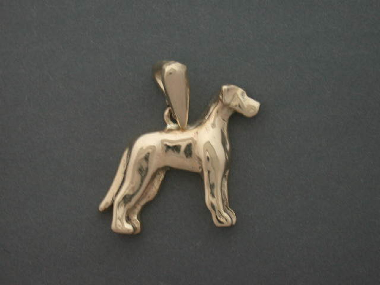 Great Dane Full Body Stacked R Natural Ear Pendant