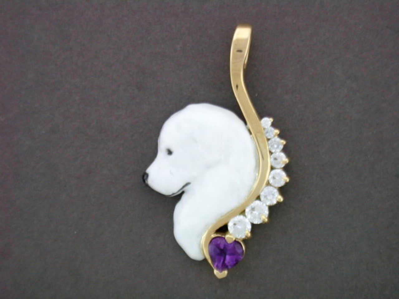 Frame Snake With Great Pyrenees Pendant