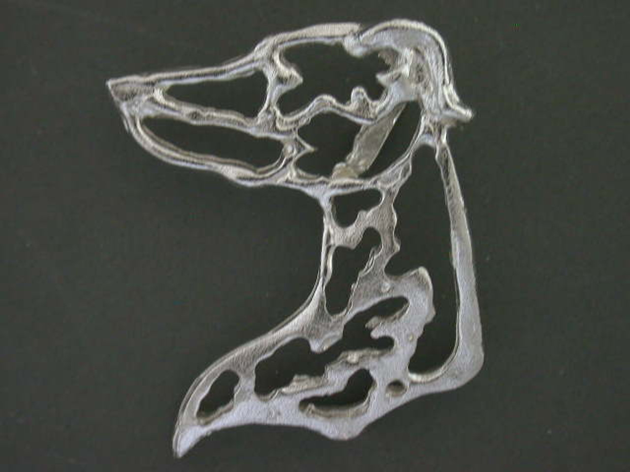 Greyhound Head Cutout Medium L Silver Pendant