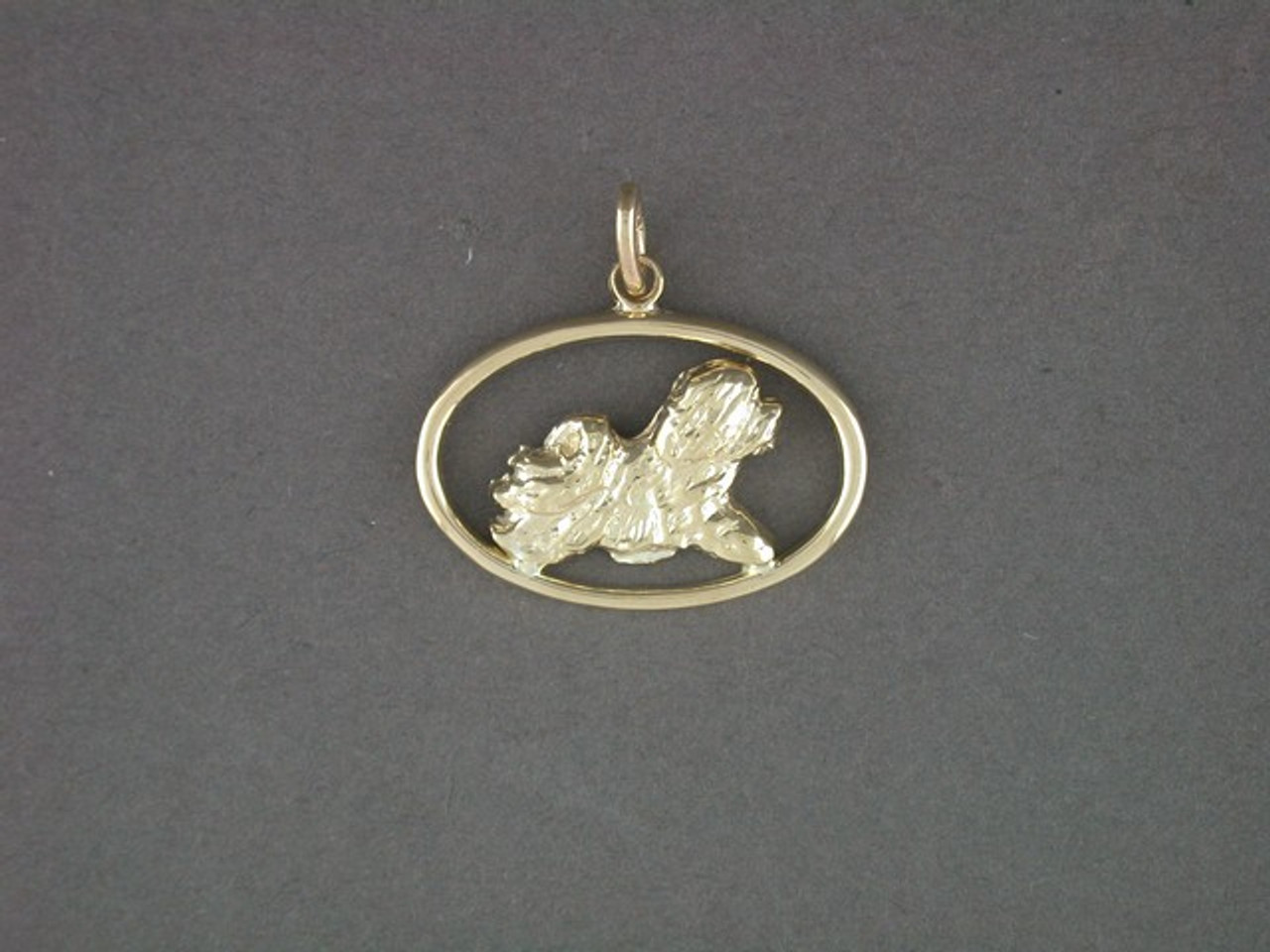 Frame Oval Wire With Havanese Pendant