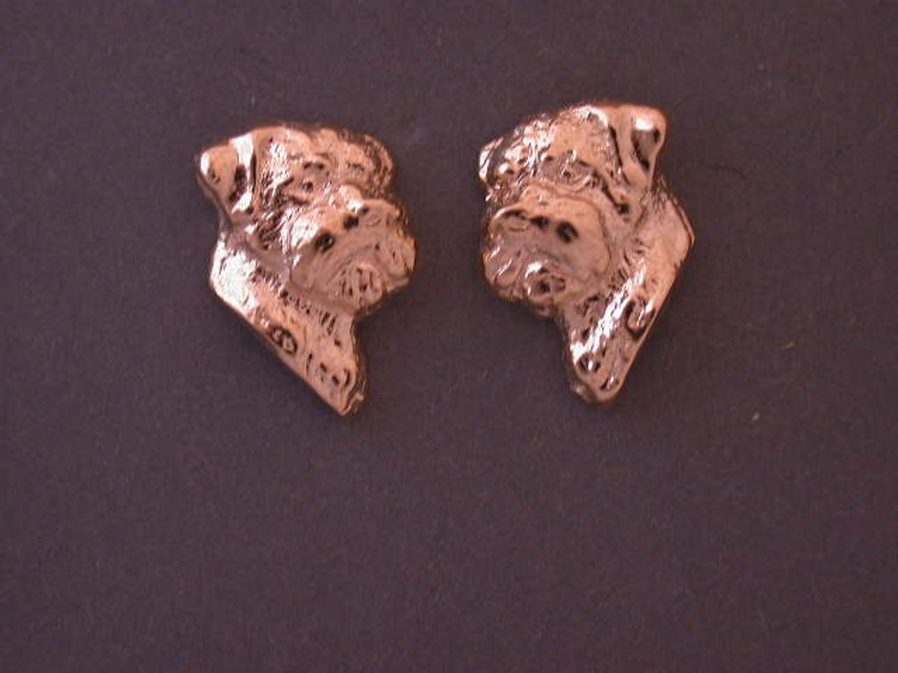 Jack Russell Earrings Head Rough L & R Sm