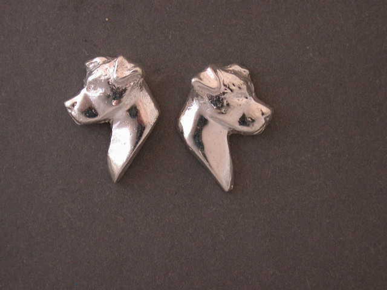 Jack Russell Earrings Head Smooth L & R Silver