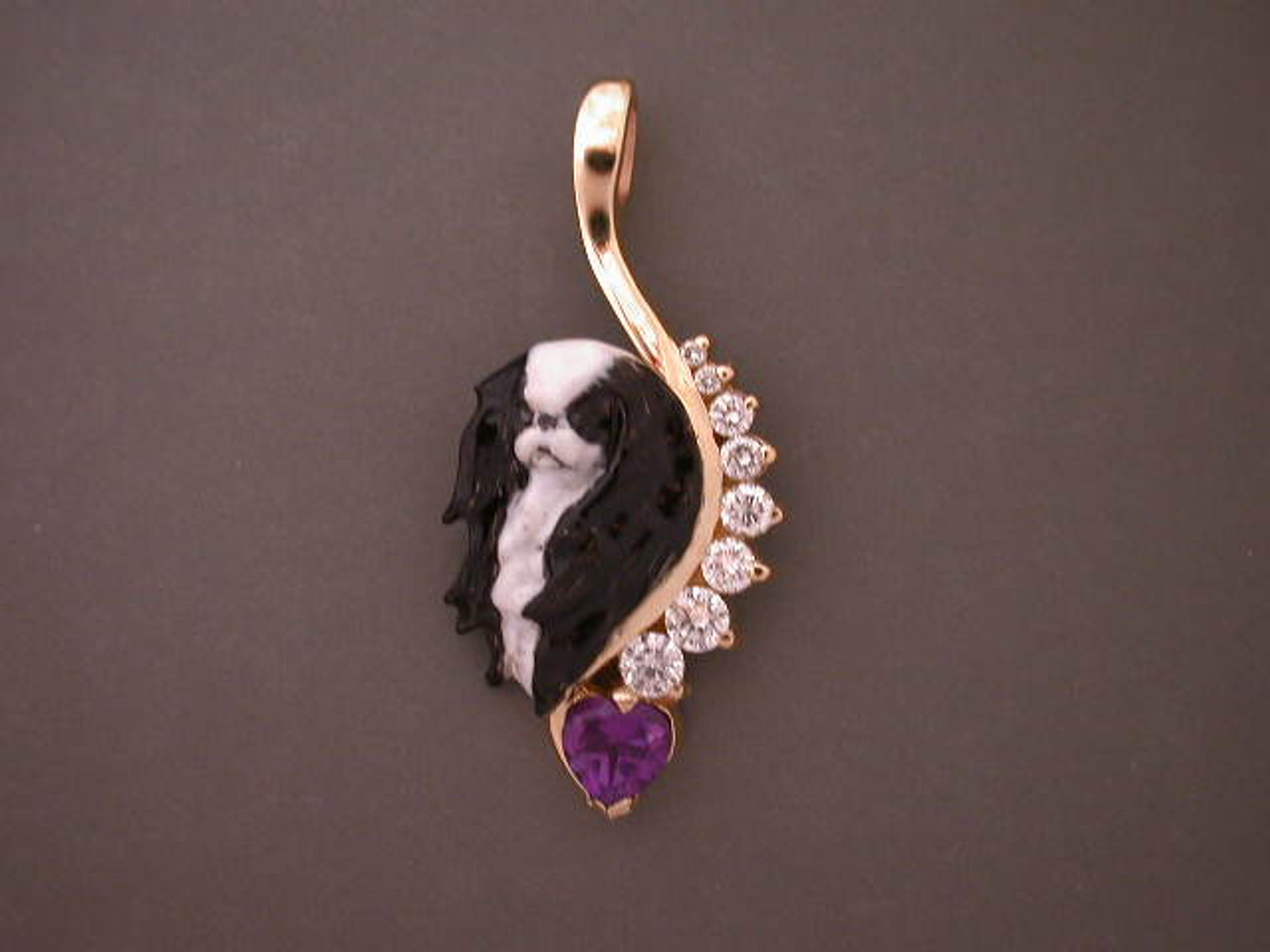 Frame Snake W Japanese Chin Pendant