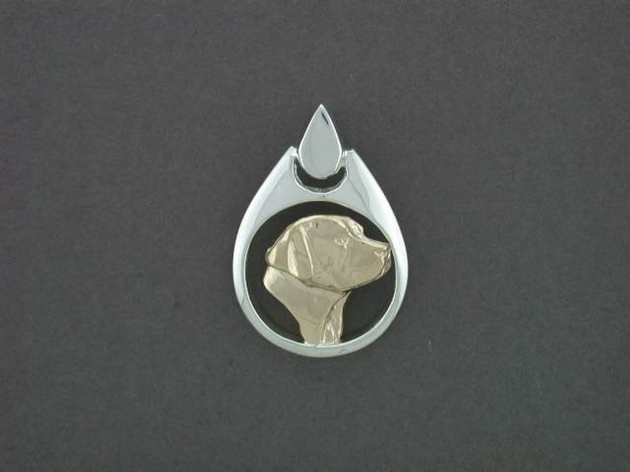 Frame Tear Drop With Labrador Pendant