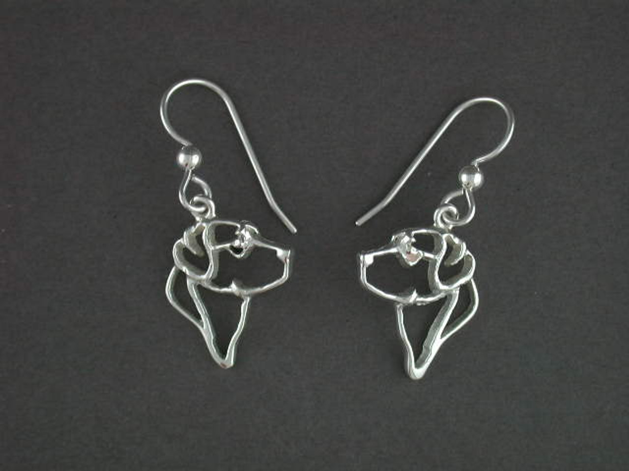 Labrador Earrings Head Cutout Silver