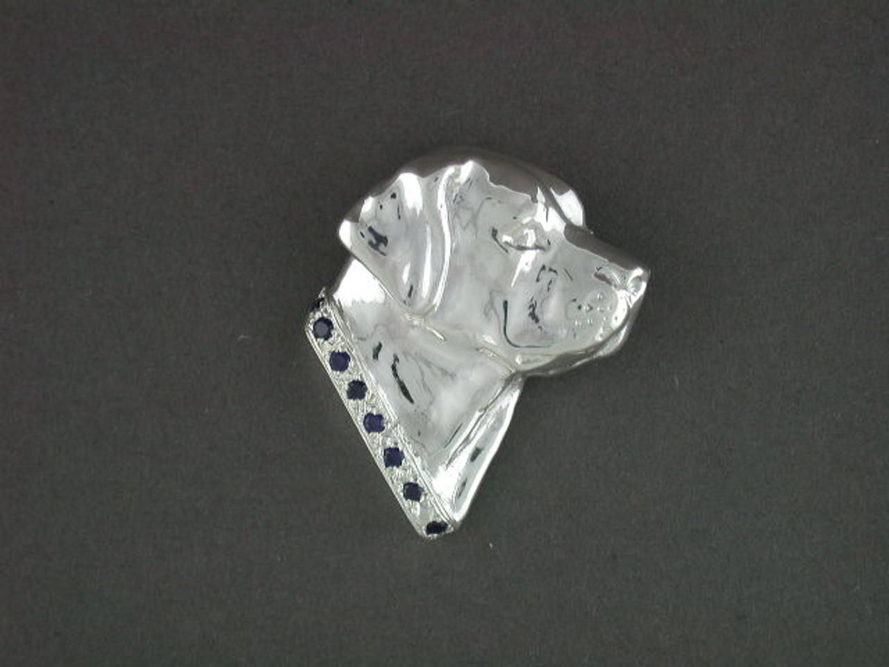 Labrador Head With Collar Stone Pendant