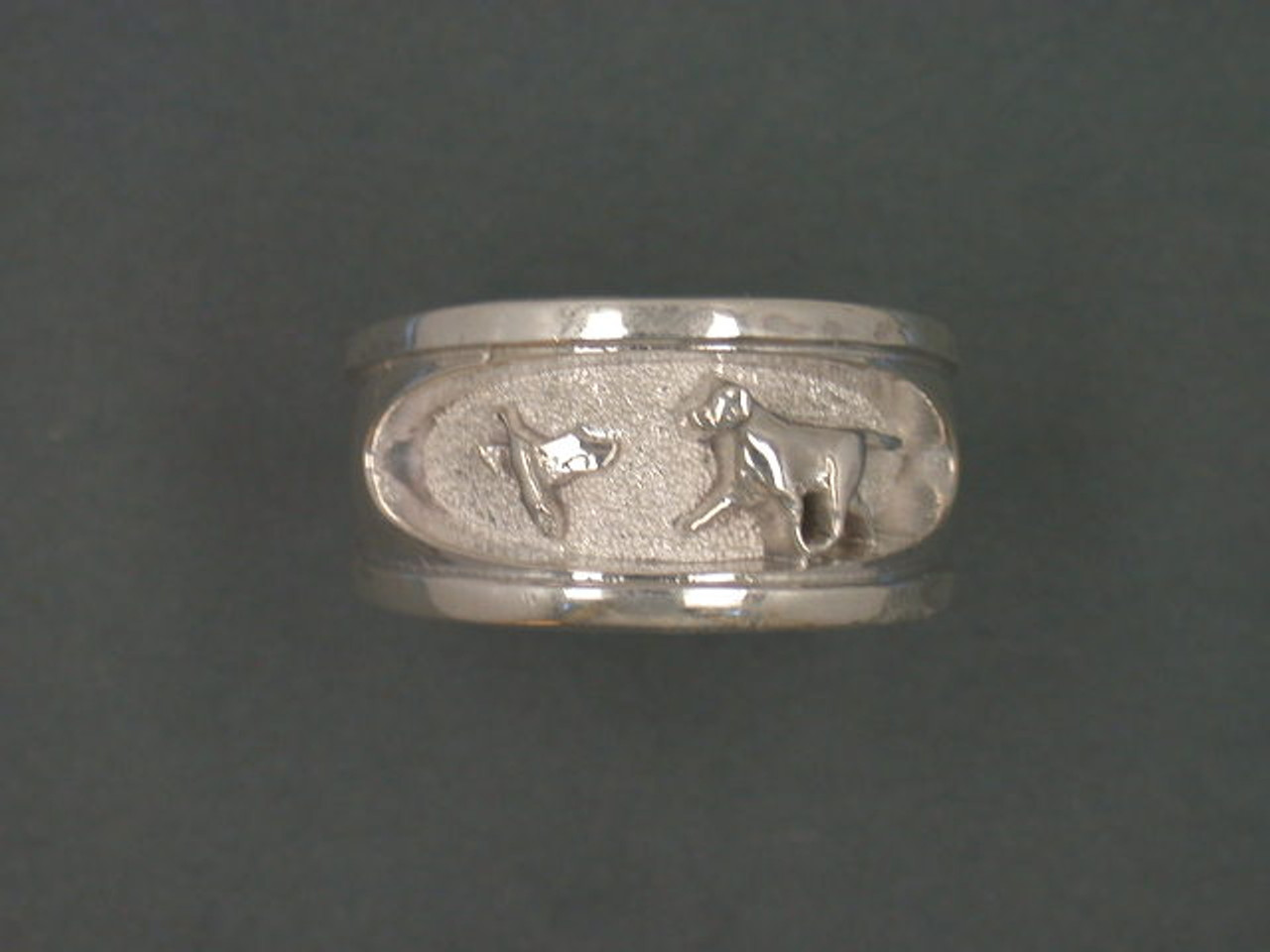 Labrador Ring Swirl W Flying Duck Silver