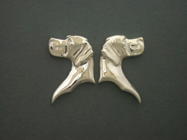 English Pointer Head Med L&R Earrings