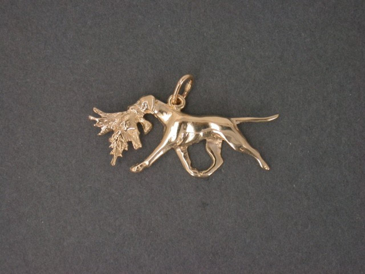 English Pointer With Duck In Mouth Pendant