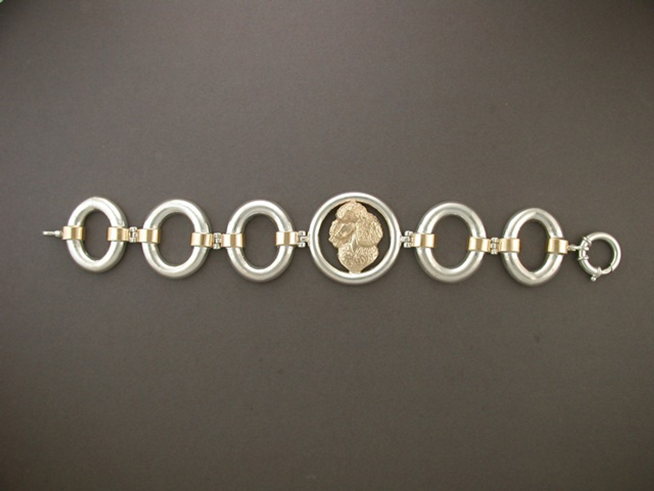 Bracelet Link Oval Domed With Poodle