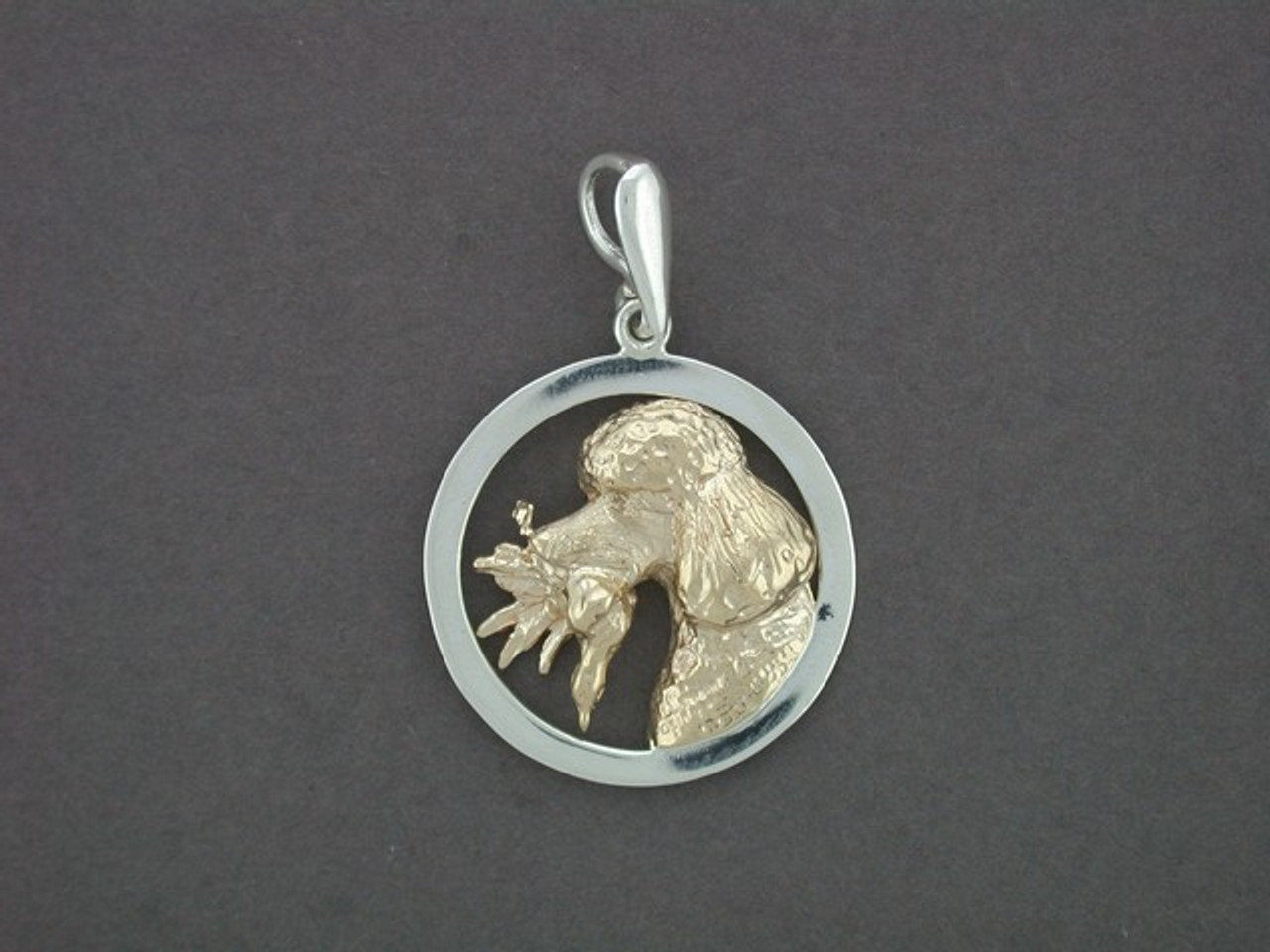 Frame Circle Round With Poodle Duck Pendant