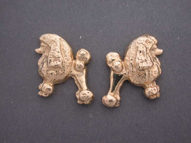 Poodle Earrings Full Body Sm L & R