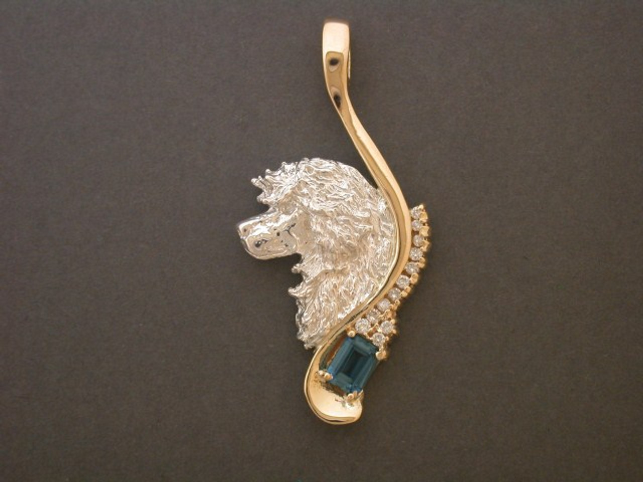 Frame Snake With Portuguese Water Dog Pendant