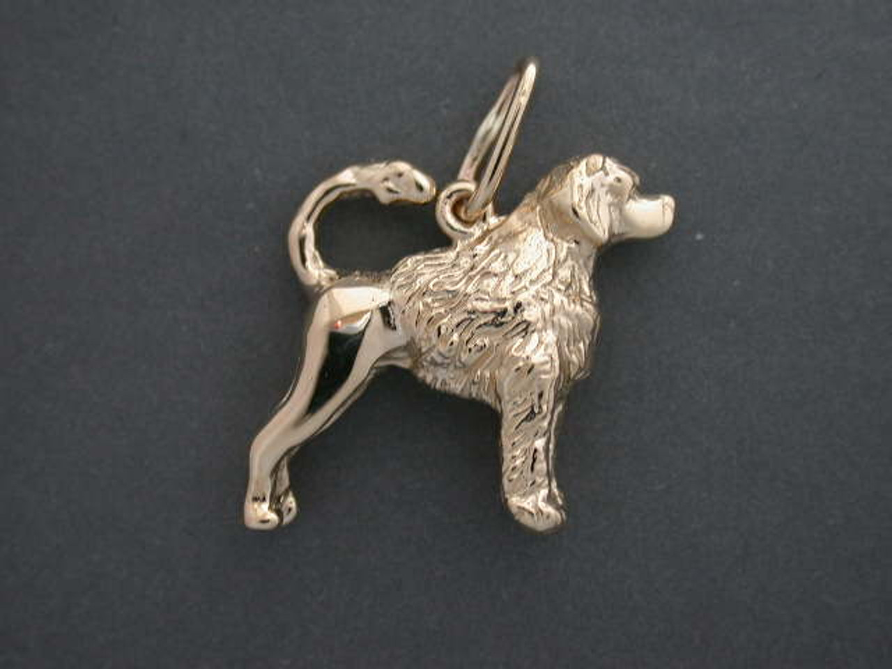 Portuguese Water Dog Full Body Stacked Med R Lion Cut Pendant