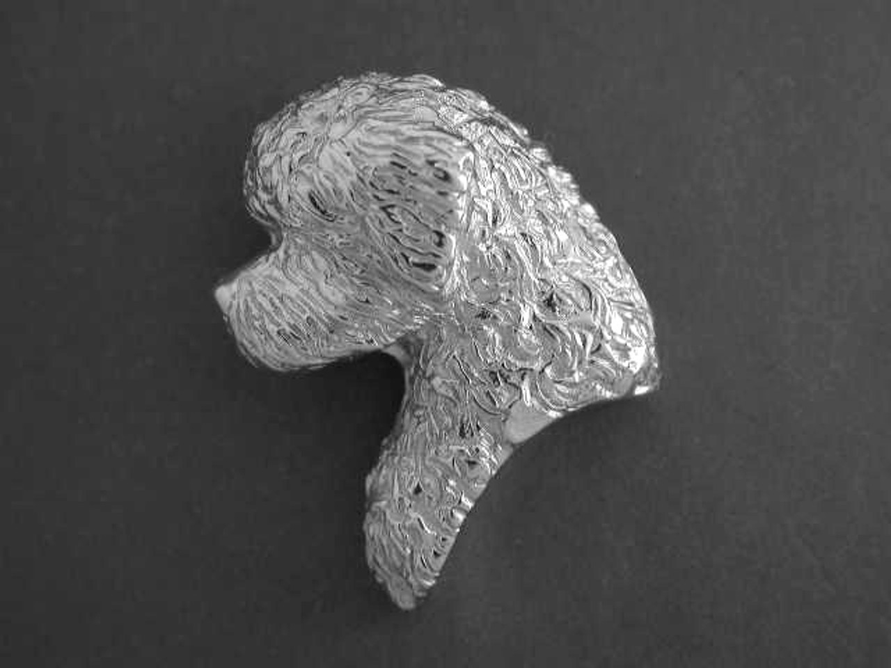 Portuguese Water Dog Head Med L Silver Pendant