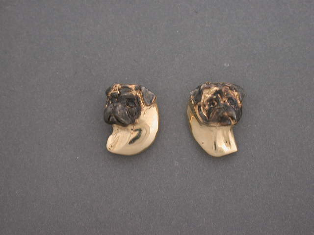 Pug Earrings Head L & R