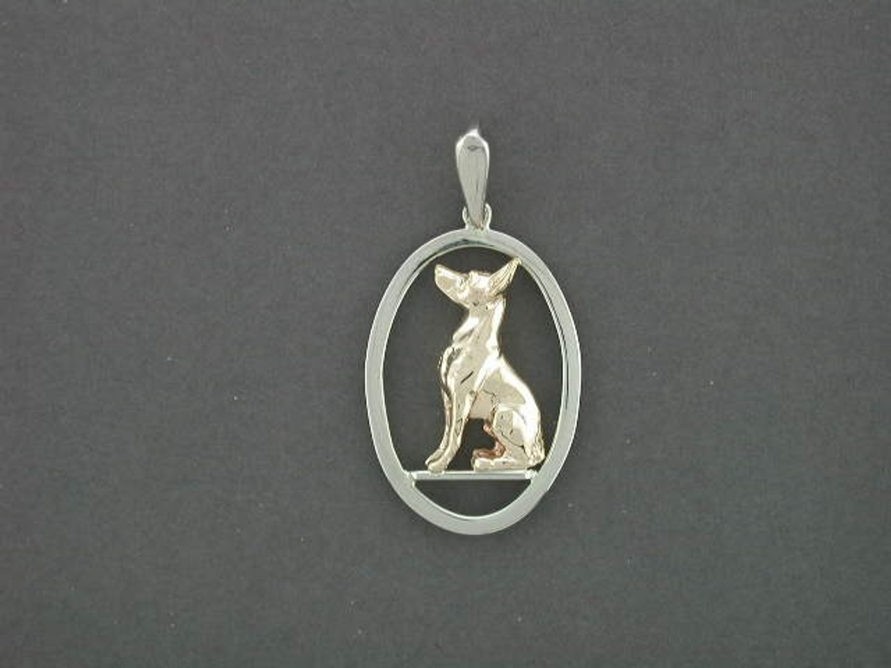 Frame Oval With Rat Terrier Pendant