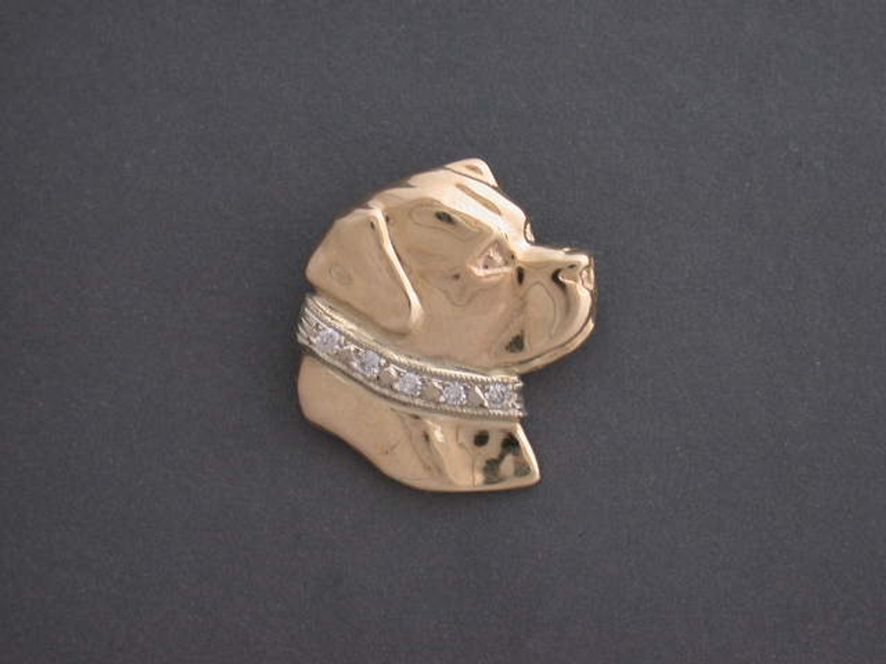 Rottweiler Head Sm W Diamond Pendant