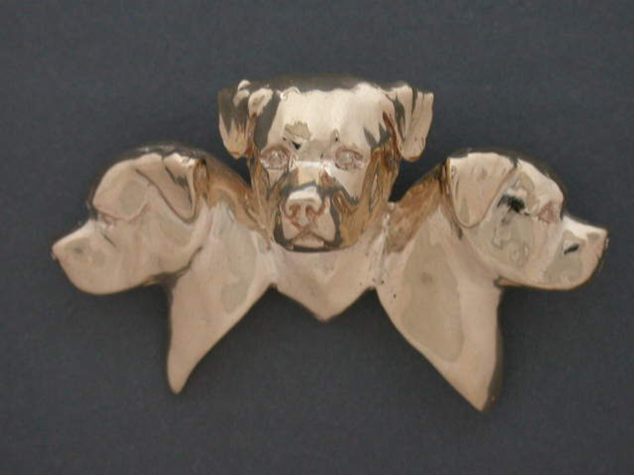 Rottweiler Head Triple 3D Pendant