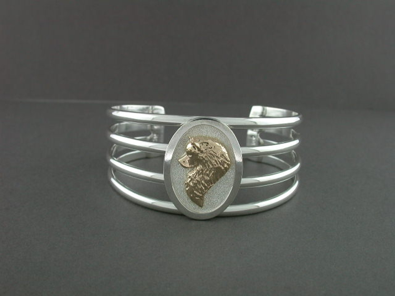 Bracelet Cuff 4 Bar With Samoyed