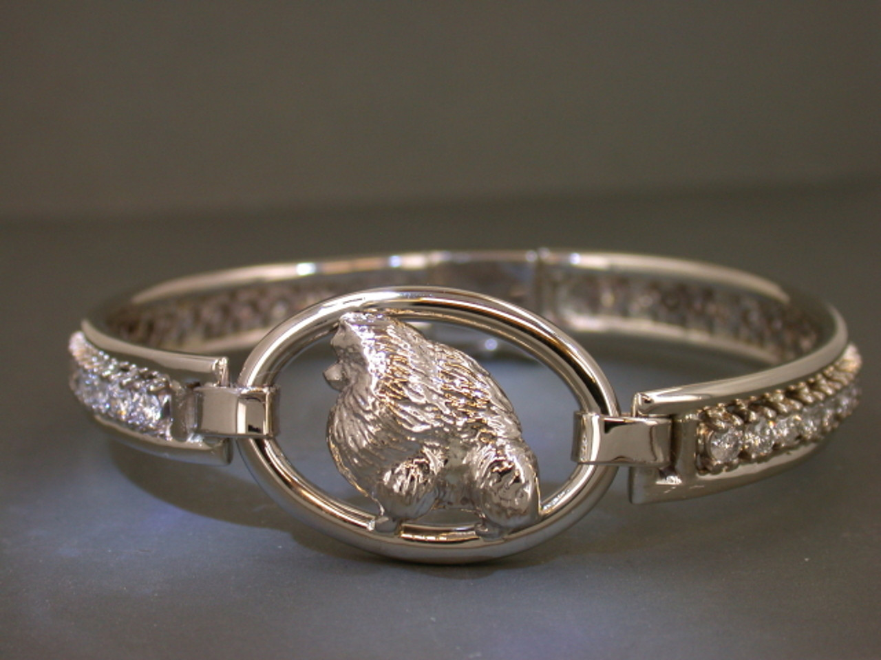 Bracelet Dbl Bar W Diamondmond Pomeranian