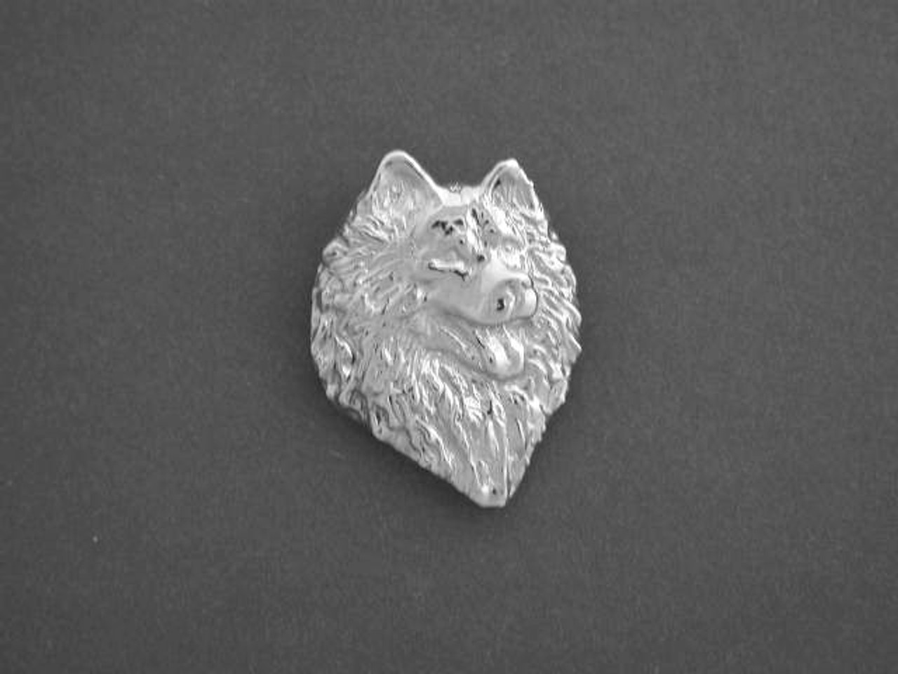 Samoyed Head 3.4 View R Silver Pendant